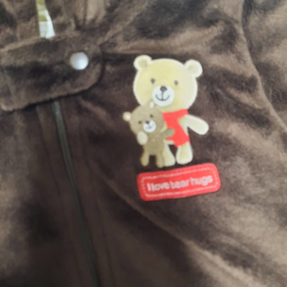 Just One You by Carters Fleece Brown Bear One Piece Zip Up Winter Coat NB - Picture 5 of 5